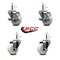 Service Caster 3'' Nylon Wheel Swivel 7/16'' Grip Ring Stem Caster Set 2 Brakes, 4PK SCC-GR20S314-NYS-TLB-716138-2-S-2 - alternate 2